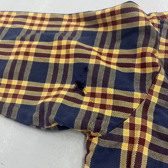 Vintage 60s Dee Cee Blue Plaid Cotton Pearl Snap Shirt - Picture 3 of 4